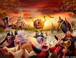 Disney Villains running from Mike Wazowski