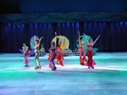 Disney On Ice. 1998 - January 2010. From 2003 to 2010 each of the mersisters often had the wrong tail color; for example: Andrina had a yellow tail, just like Adella. These costumes were used in Disney On Ice: The Little Mermaid, Disney Classics, Mickey and Minnie's Magical/Amazing Journey and Passport to Adventure.