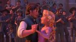 Eugene and Rapunzel dancing in the Kingdom.