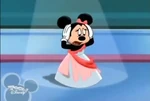 Minnie wearing the torn dress in "Ladies' Night"