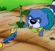 "Mr. Caterpillar, no, no, no! Gotta make these melons grow