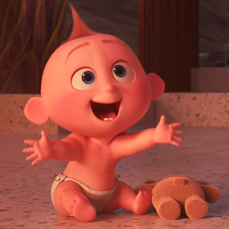 Disney Pixar Mr. Incredible and Baby Jack. Jack Talks and turns