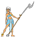 Kida holding the long spear