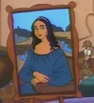 Jasmine as the Mona Lisa in the Aladdin episode "Sneeze the Day"