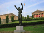 Statue of Rocky Balboa outside the Philadelphia Museum of Art.