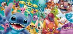 Japanese jigsaw puzzle featuring Stitch, Jumba, Hämsterviel, and a number of experiments.