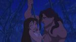 Jane blushing lovingly at Tarzan