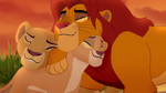 Simba and Nala nuzzle their daughter, Kiara