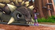 The Ankylosaurus wakes up
