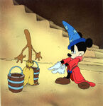 Sorcerer Mickey brings the broom to life