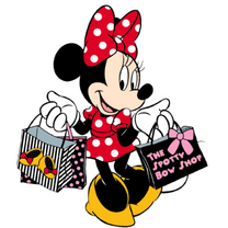 Minnie con bolsas de compra.