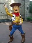 Woody en un parque Disney.
