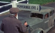 Sign.jpg (186 KB) A painter crossing off Pepperinge Eye on the direction sign to make it harder for the Nazis to find it.