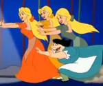 Tilda corriendo con las Chicas de la Aldea en House of Mouse.