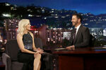 Elizabeth Banks visiting Jimmy Kimmel Live! in December 2017.