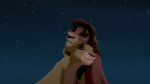 Kiara leaning against Kovu