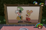 Mad Hatter and March Hare with a happier-looking cameo