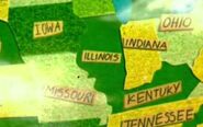 According to The Muppets, Missouri's neighboring states to the right are Illinois and "Kentuky"