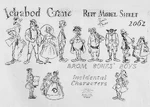 A rough model sheet of characters from The Legend of Sleepy Hollow segment.