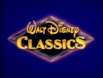 Walt Disney Classics logo (NOTE: Look for these animated Disney classics on videocassette said by Brian Cummings)