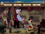 Geppetto and Pinocchio in a scene from Hidden Worlds game