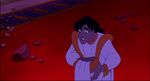 A horrified Aladdin finding out that he lost the lamp