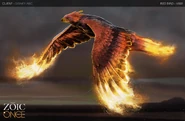 Unused concept art of the Red Bird in his Phoenix form from Once Upon a Time