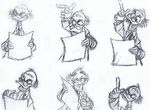 Key animation sketches of Von Drake by Milt Kahl.