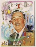 Disney characters surrounding Walt Disney