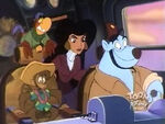 Jasmine as Rebecca Cunningham, Iago as Kit Cloudkicker, and Abu as King Louie from TaleSpin