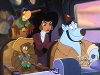 Jasmine as Rebecca Cunningham, Iago as Kit Cloudkicker, andAbu asKing Louie from TaleSpin