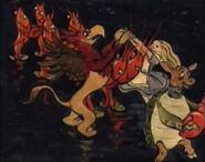 The Gryphon and the Mock Turtle dance The Lobster Quadrille with Alice