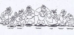 Model sheet of the Beagle Boy family.