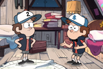Dipper and tyrone in attic