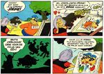 Madam Mim and Beagle Boys in a comic story