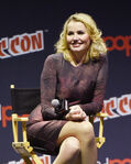 Geena Davis speaks at the 2016 New York Comic Con.