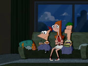 The three siblings are enjoying the movie.