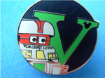 "V" alphabet pin of V.I.N.CENT