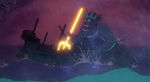 In the end, however, Ursula is defeated by Eric ramming his ship into her and her reign of evil terror over the oceans barely slipped from her grasp.