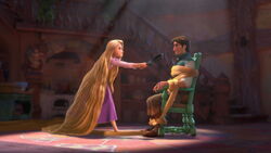 Flynn and Rapunzel's first meeting.