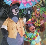 Louie and Baloo, in their TaleSpin outfits, in Disney On Ice