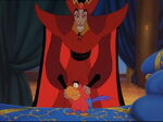 "Excellent..." Jafar sadistically praises the ashamed Iago for following through on the evil plan.