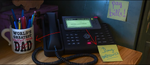 Doug's phone number on a stickynote next to Bellwether's phone