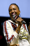 Aisha Tyler speaks at the 2018 New York Comic Con.