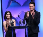 Laura Marano and Shane Harper speak onstage at the 8th annual Thirst Gala in April 2017.