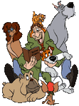 Clipart of Dodger and the gang with Oliver and Fagin