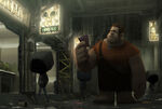 Concept art from Ralph Breaks the Internet, with an homage to Turbo in the upper right corner