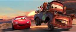 Mater joining McQueen in the Radiator Springs Grand Prix.