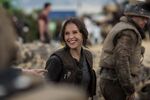 Felicity Jones on the set of Rogue One 1