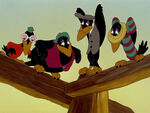 The Crows getting sadder every minute they listen to Dumbo's tragic story.